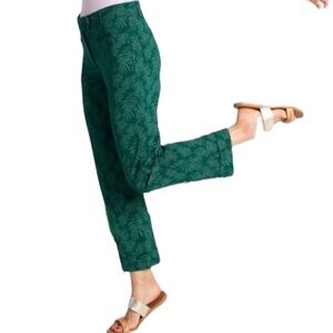 Betabrand Cabana Leaf Print Yoga Dress Pant Crops XSP